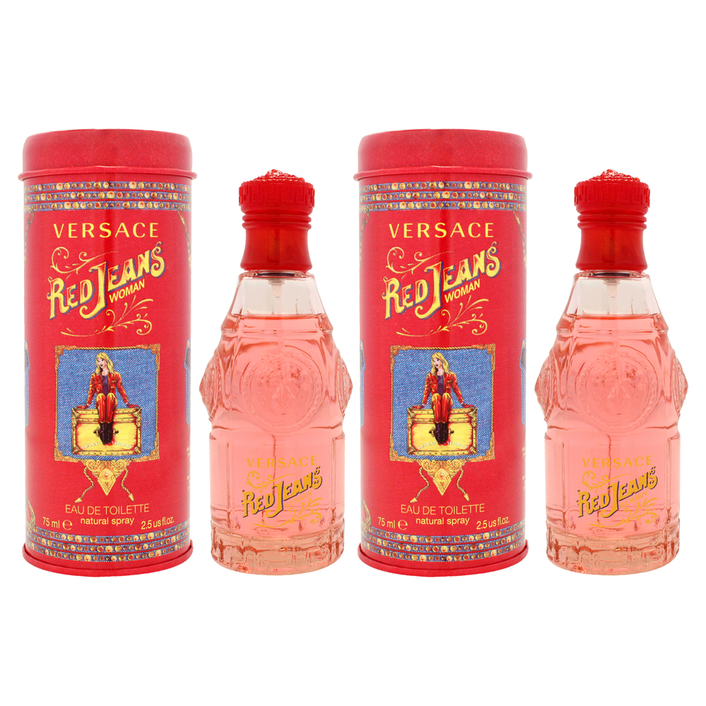 Red Jeans - Pack of 2 by Versace for Women 2.5 oz EDT Spray